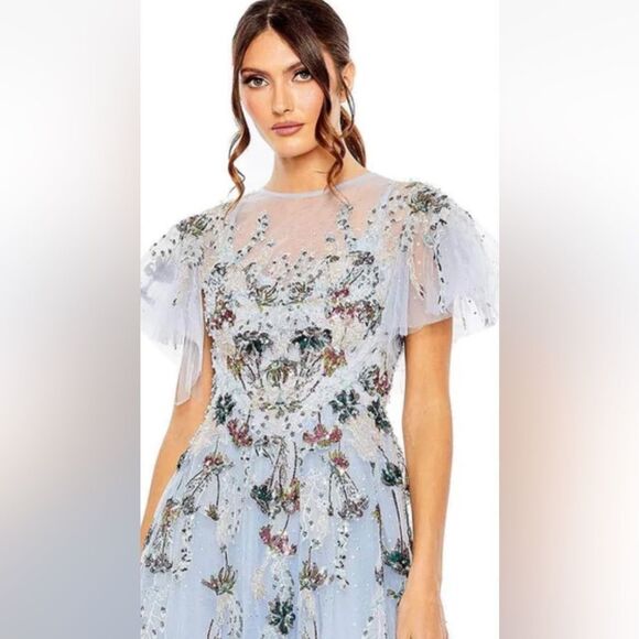 Mac Duggal Light Blue Embellished Maxi Dress - Picture 4 of 9